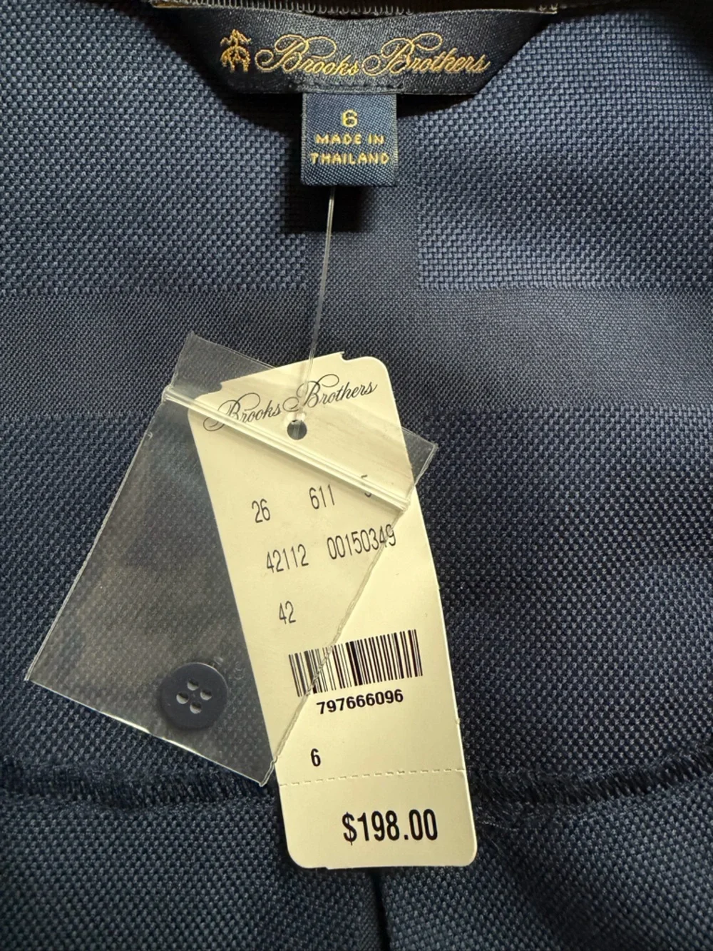 NWT Brooks Brothers 100% cotton button down shirt dress. Old money, classic - Picture 10 of 12